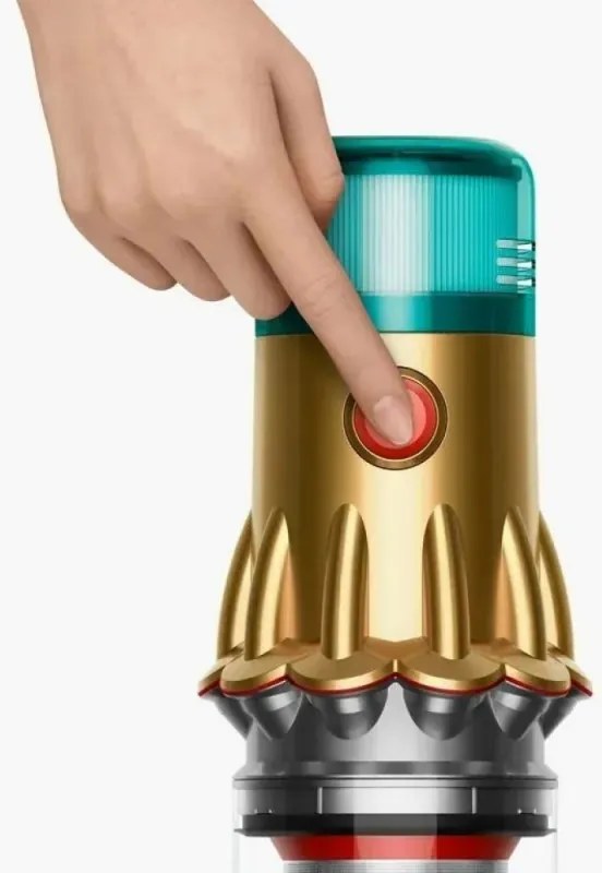 Aspirator vertical Dyson V15 Detect Absole 447000-01, 660W, 0.76 l, 60 min autonomie, Senzori, 3 moduri, LCD, Gri / aur