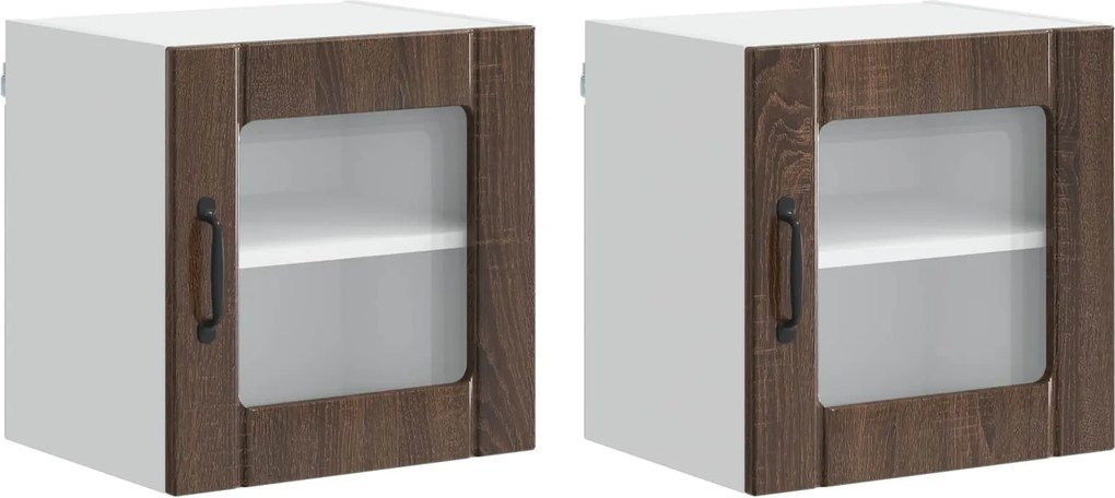 vidaXL Dulap de bucătărie 2 pcs Stejar închis 40 x 31 x 40 cm