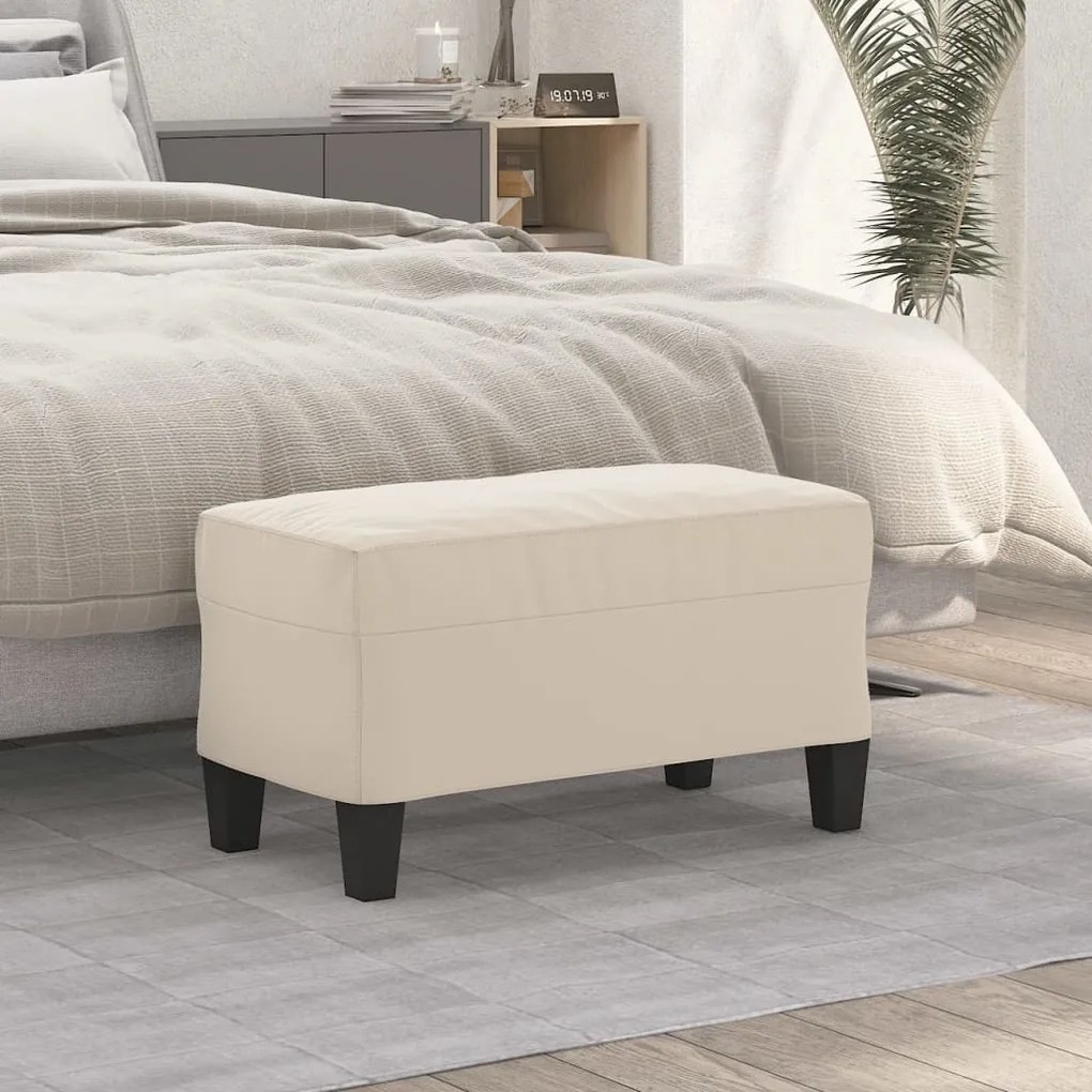 349449 vidaXL Bancă, crem, 70x35x41 cm, țesătură microfibră