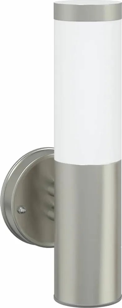 vidaXL Lumină de perete pentru exterior Argintiu 15 x 7,5 x 33 cm