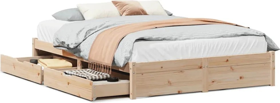 vidaXL Cadru de pat fără saltea, 150x200 cm, lemn masiv pin