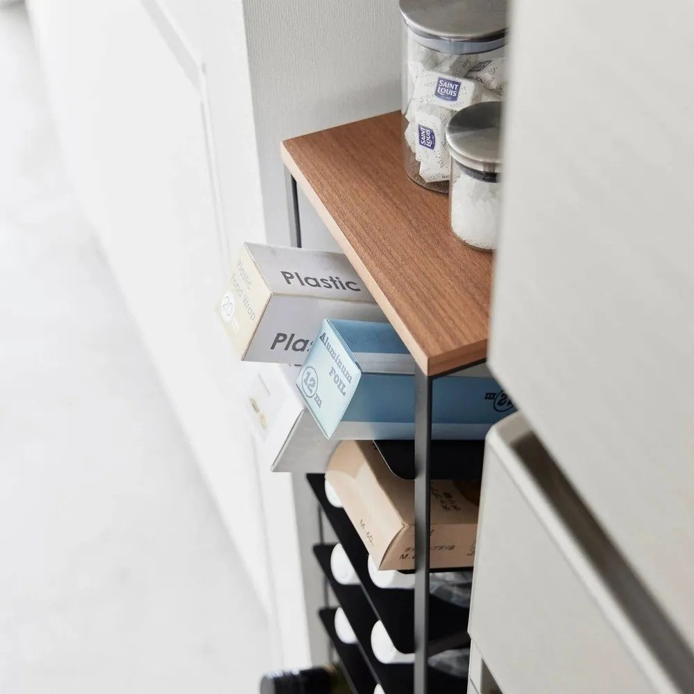 Raft pentru sticle de vin negru din metal număr de sticle 16 20x88,5x19 cm Tower – YAMAZAKI