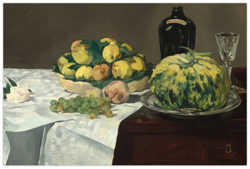 Tablou - Edouard Manet, Still Life with Melon and Peaches, reproducere (90x60 cm)