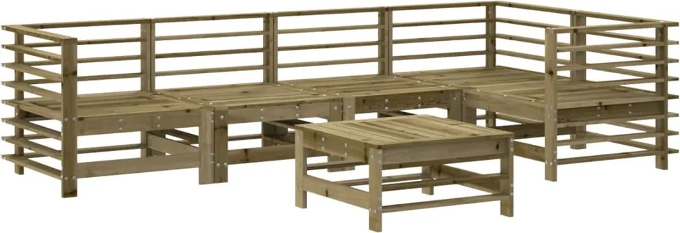 vidaXL Set mobilier relaxare de grădină, 6 piese, lemn de pin tratat