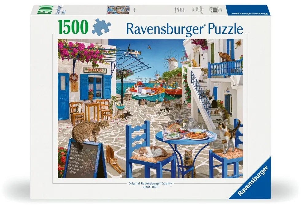 PUZZLE PISICI IN MYKONOS GRECIA 1500 PIESE - RAVENSBURGER (RVSPA01450)