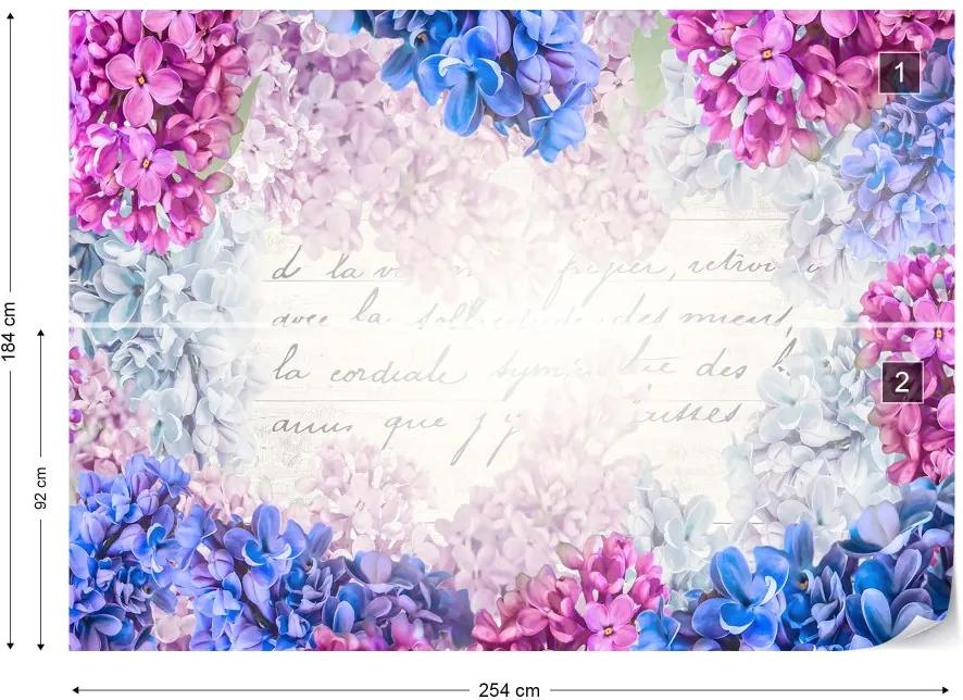 GLIX Fototapet - Vintage Floral Design With Script Vliesová tapeta  - 254x184 cm