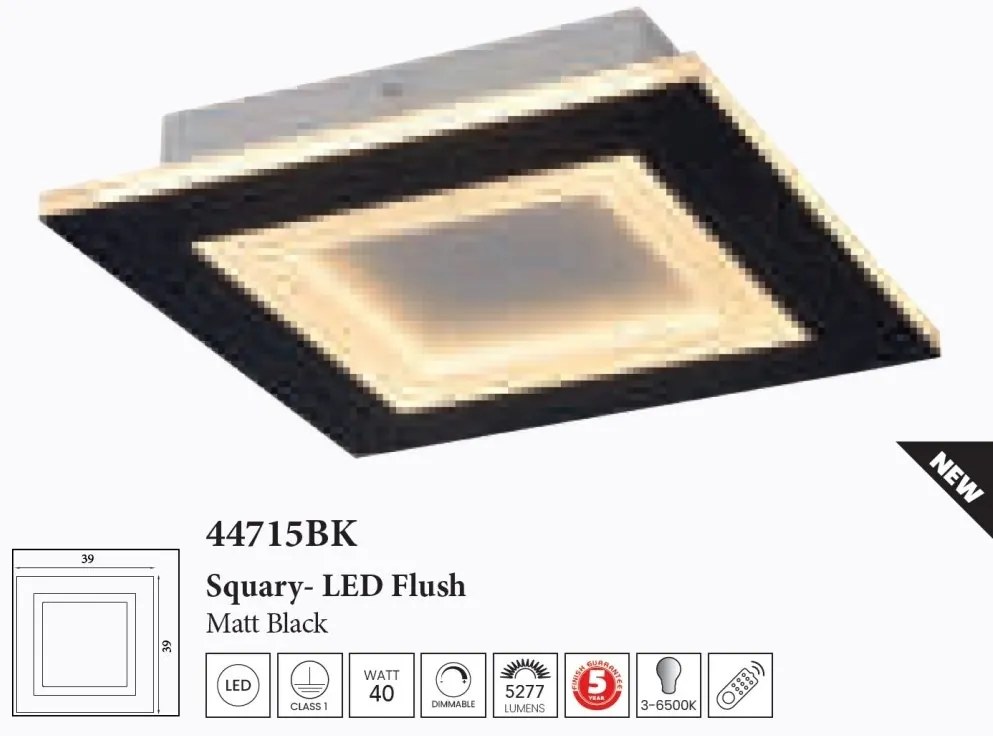 Plafoniera LED cu telecomanda Squary 39cm