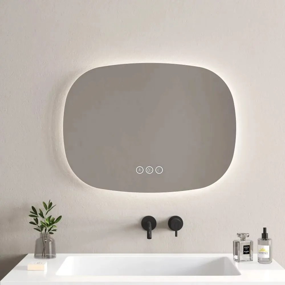 Oglinda cu iluminare si dezaburire Inter Ceramic Efison ovala 80x60 cm