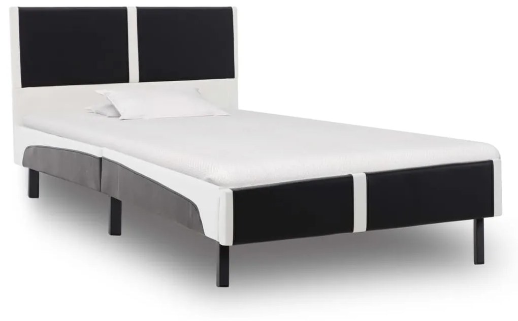 277515 vidaXL Pat cu saltea din spumă cu memorie 90 x 200 cm piele ecologică