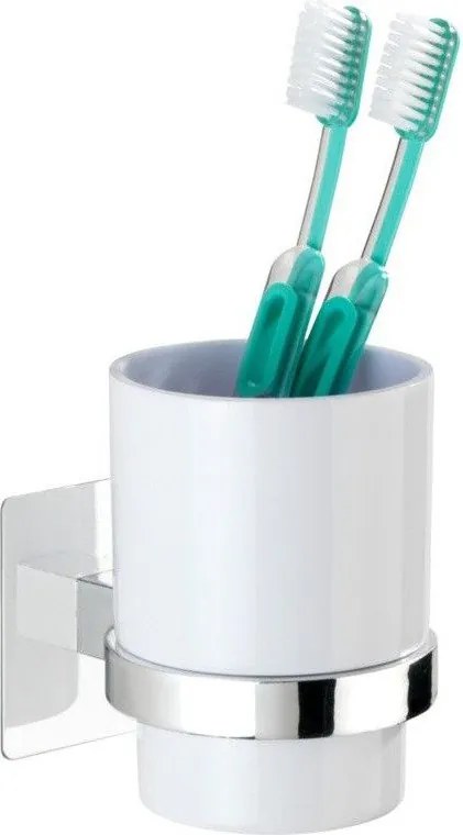 Pahar pentru periuță de dinți QUADRO cu mâner Turbo-Loc, WENKO