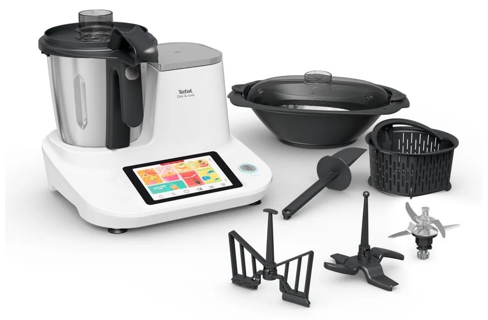 Robot de bucătărie alb/argintiu Click and Cook – Tefal