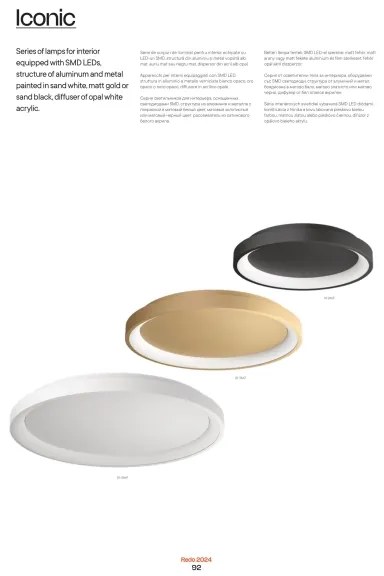 Plafonieră LED dimabilă Redo 01-2670 ICONIC LED/50W/230V d. 58 cm auriu