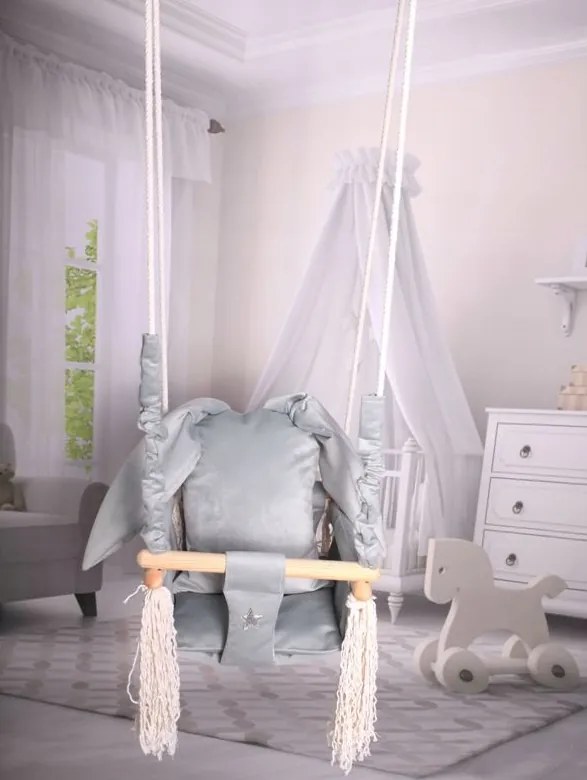 Scaun din lemn pentru copii Grey Bunny