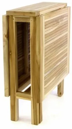 Masă de grădină din lemn tec DIVERO - pliabilă - 130 x 65 cm