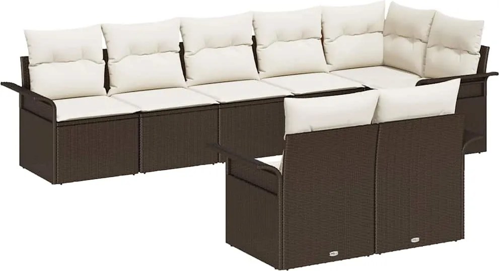 vidaXL Set de canapele pentru grădină 8 pcs Maro poliratan