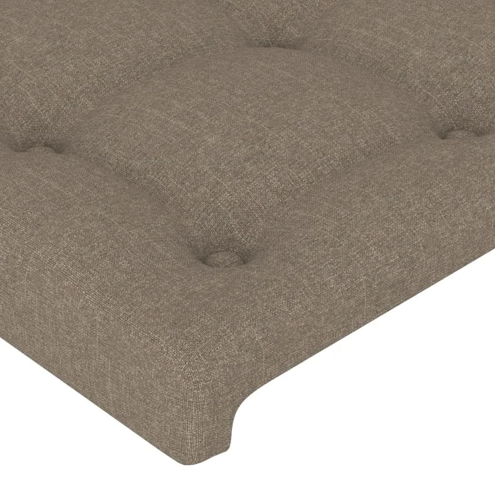 Cadru de pat cu tablie, gri taupe, 90x200 cm, textil Gri taupe, 90 x 200 cm, Nasturi de tapiterie