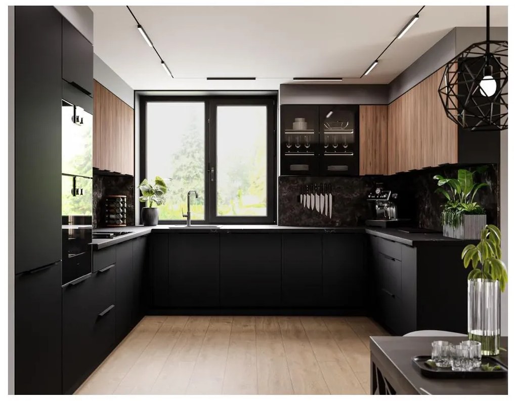Dulap înalt pentru cuptor încorporat Monzesa 60 DPS 210 3S1F (nuc okapi + negru . 1096972