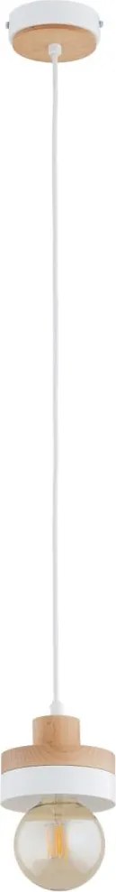 Lampă suspendată pe cablu LARSO, 1xE27/15W/230V, alb/bej