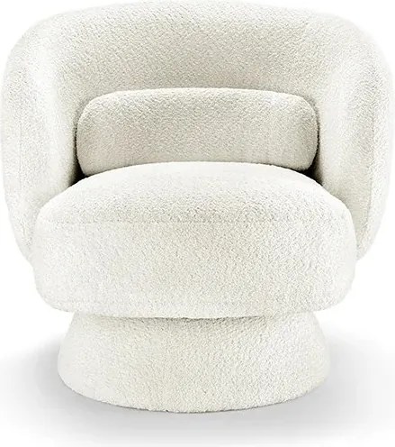 Fotoliu pivotant tesatura boucle alb BOSSA NOVA