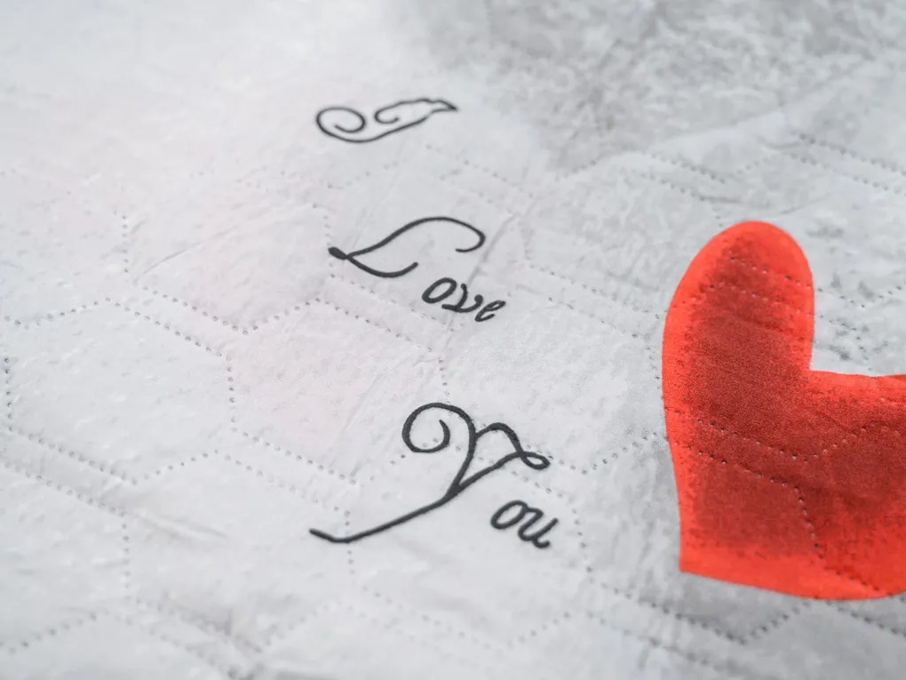 Cuvertura de pat HEARTIZIA HEXAGON, gri deschis Dimensiune: 170 x 220 cm