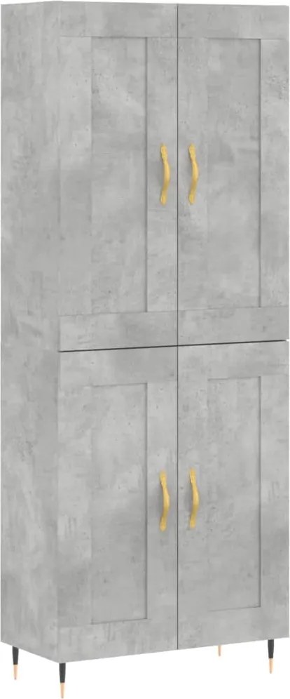 vidaXL Dulap înalt, gri beton, 69,5x34x180, lemn compozit