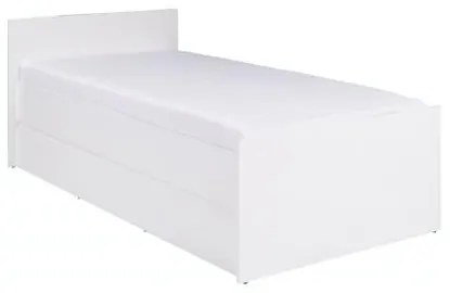 Pat de o persoană 80 cm Cortez C 08 (alb) ( cu somieră). 1004892