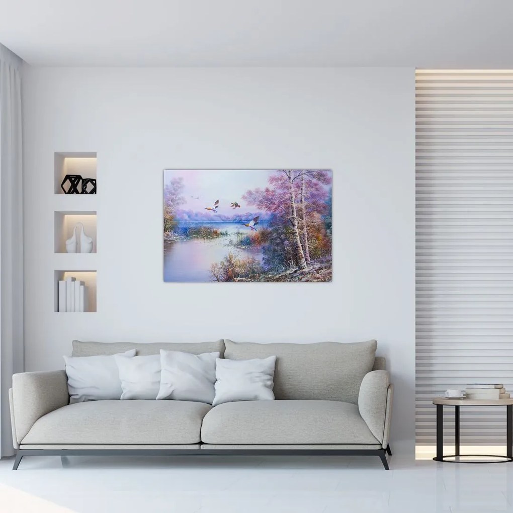 Tablou - Sosirea toamnei, pictură în ulei (90x60 cm)