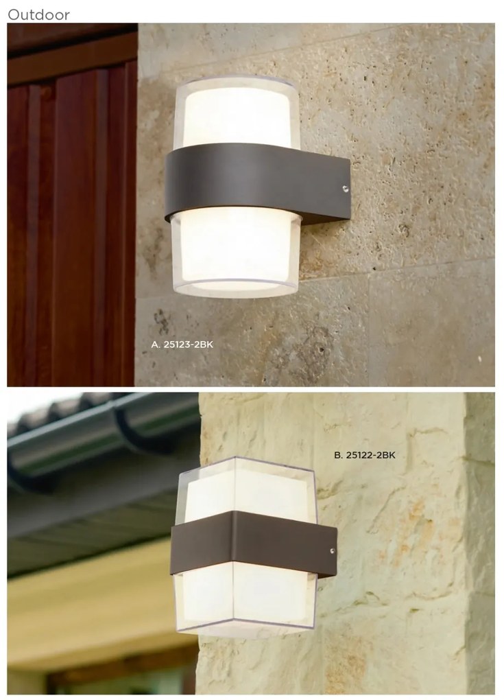Aplica LED moderna pentru iluminat exterior ambiental Outdoor 25123-2BK SRT