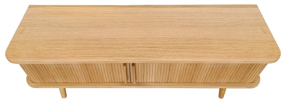 Masă TV în culoare naturală cu aspect de lemn de stejar 138x50 cm Rove – Woodman