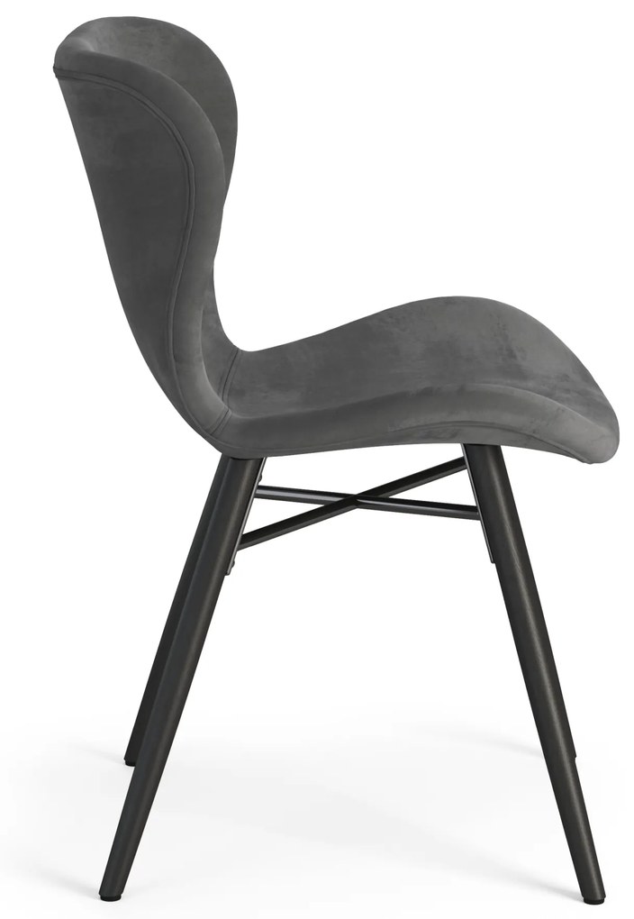 MAZZONI EXPORT ALTEA Velură Gri închis/picioare negre - MODERNE PENTRU LIVING/SUFRAGERIE/BUCĂTĂRIE/BIROU CATIFEA