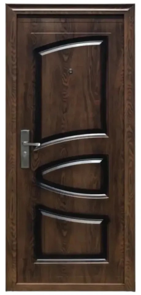 Usa metalica de exterior cu izolatie si vizor Novo Doors ND6002 ,deschidere stanga dreapta, 1 yala, dimensiuni multiple,tabla 0.5 mm, balamale si