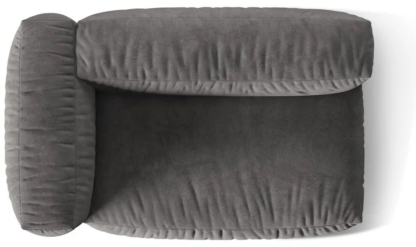 Modul pentru canapea modulară gri cu tapițerie din catifea (cu colț pe partea stângă) Martina – Micadoni