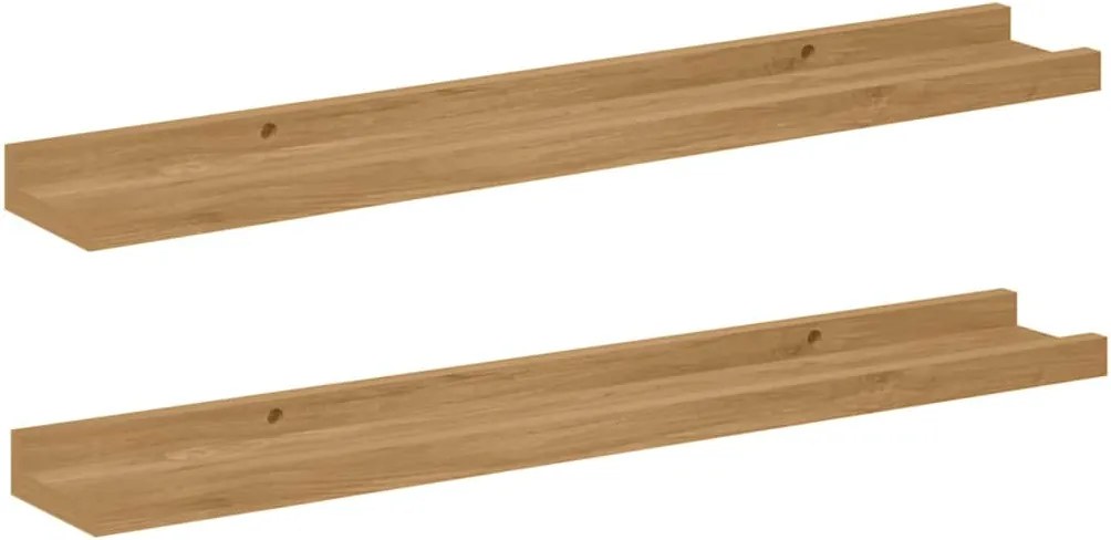 vidaXL Raft de perete cu raft 2 pcs Maro 60 x 9 x 3 cm Lemn compozit