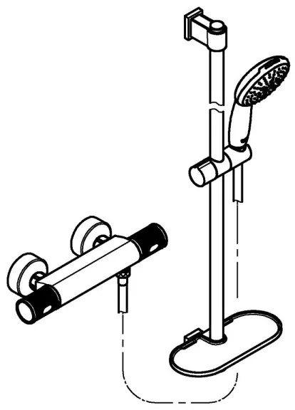 GROHE PRECISION FEEL 34853001 - baterie termostatică pentru duș + set de duș 90 cm, crom