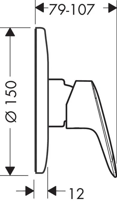 Baterie dus Hansgrohe Logis cu montaj incastrat, corp ingropat inclus - 71666000