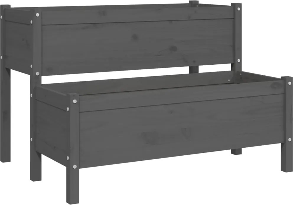 vidaXL Jardinieră, gri, 110x84x75 cm, lemn masiv de pin