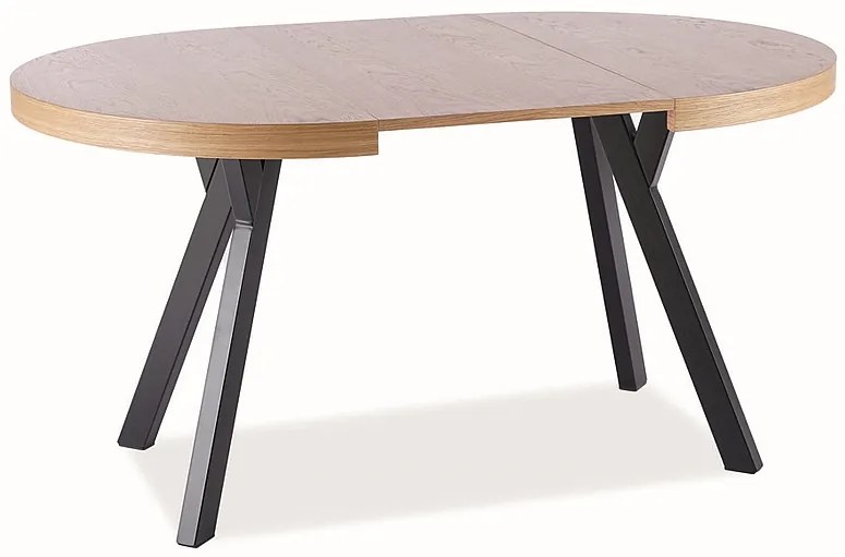 Masă de sufragerie extensibilă 100-250 cm Daphne (stejar + negru) (pentru 4 până la 8 persoane). 1050110