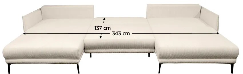 Set canapea universală, crem / negru, CASIDY U UNI