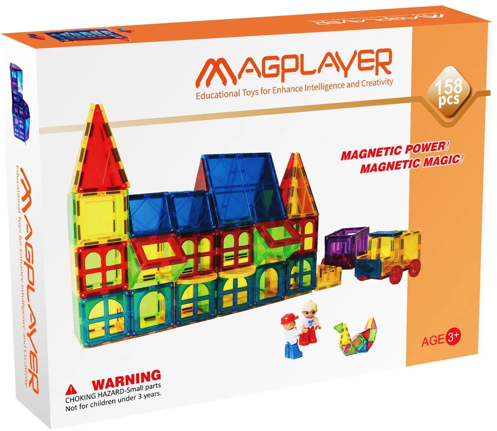 SET DE CONSTRUCTIE MAGNETIC 3D - 158 PIESE - MAGPLAYER (MPL-158)