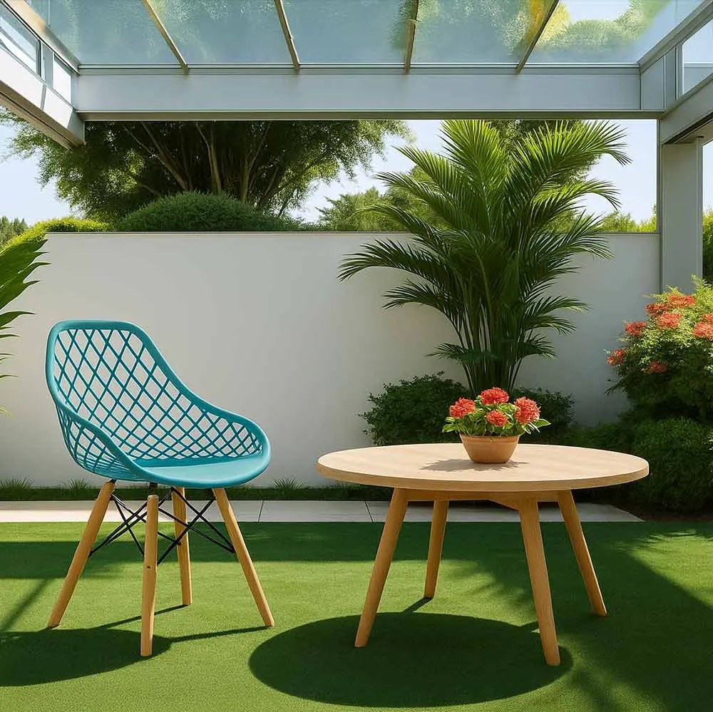 Scaun terasa turcoaz BUC 220 – Vibrant, rezistent, confortabil, modern, ușor de întreținut