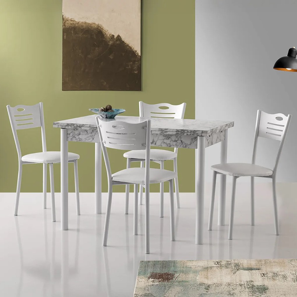 Masă de sufragerie Polo White Grey
