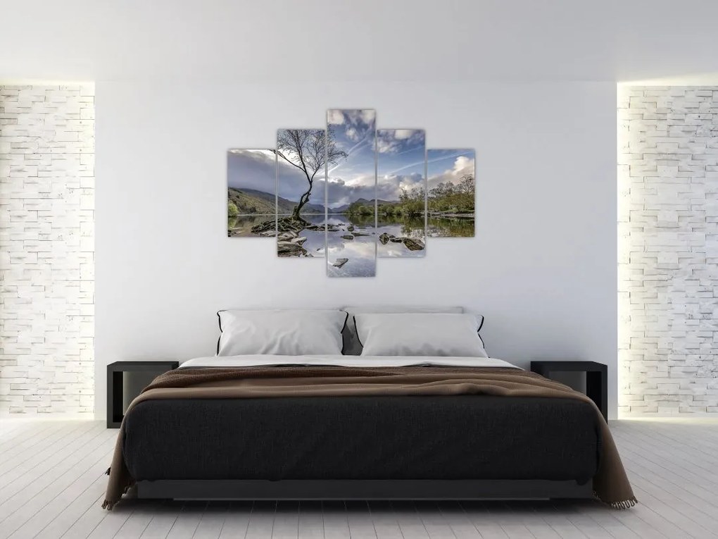 Tablou cu râu și copac (150x105 cm)