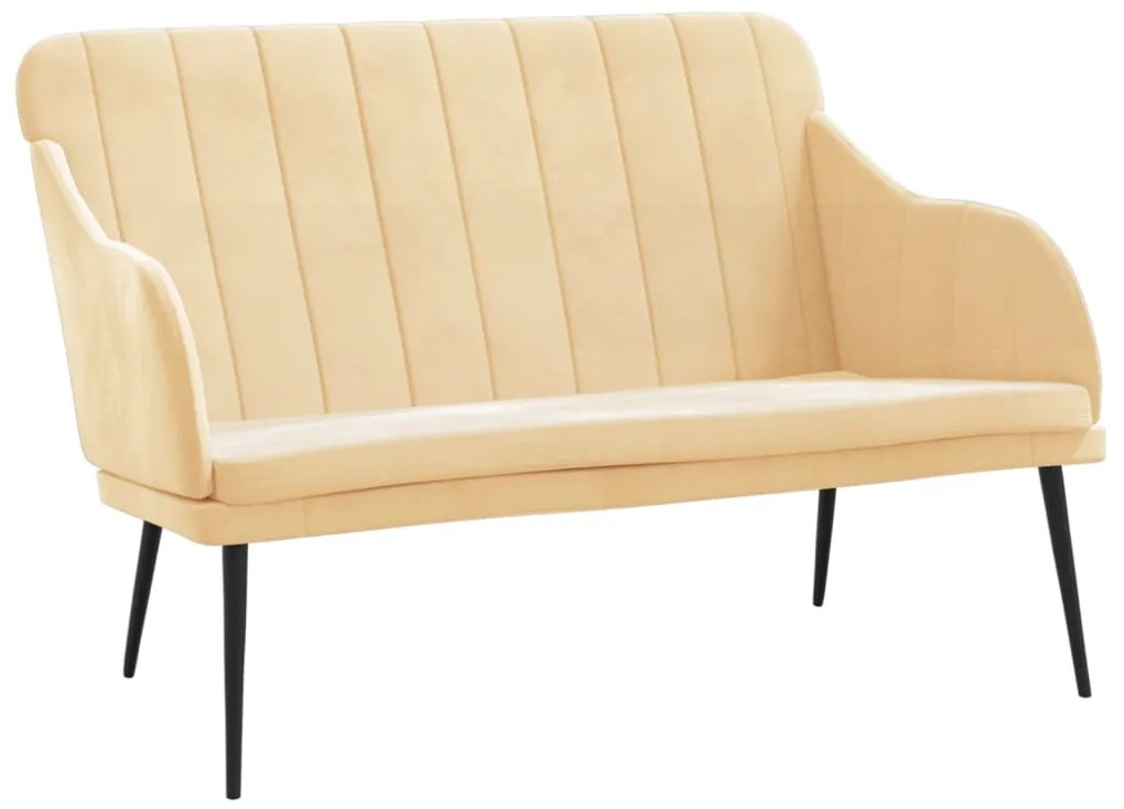 351472 vidaXL Bancă, crem, 110x76x80 cm, catifea