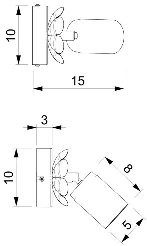 Spot de perete FLOWER 1xGU10/8W/230V crom mat