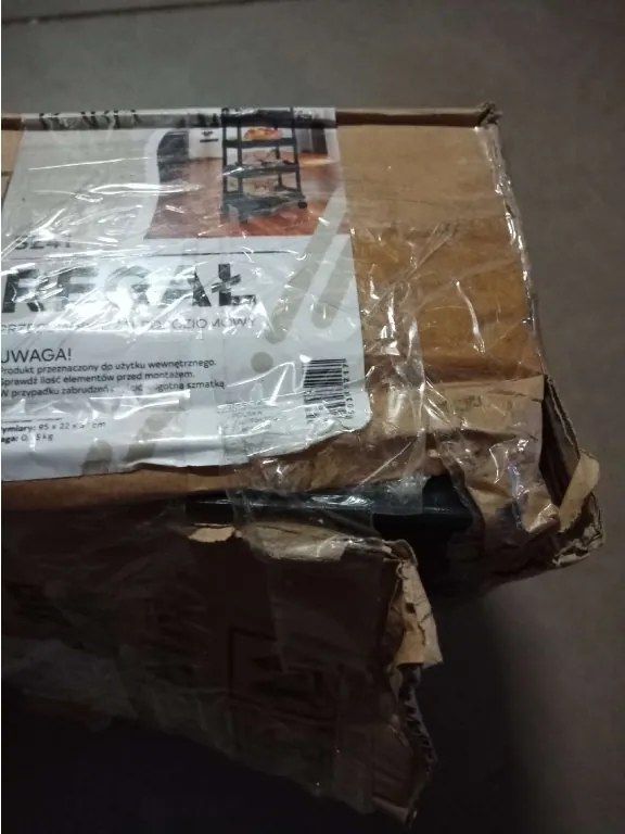 OFERTA Raft pe roti POZIO 37x22x95 cm negru II.calitate