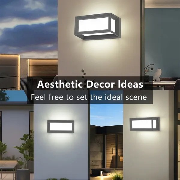 Brilagi - Aplica LED de exterior cu senzor PARKER, 12W, 230V, gri, IP44