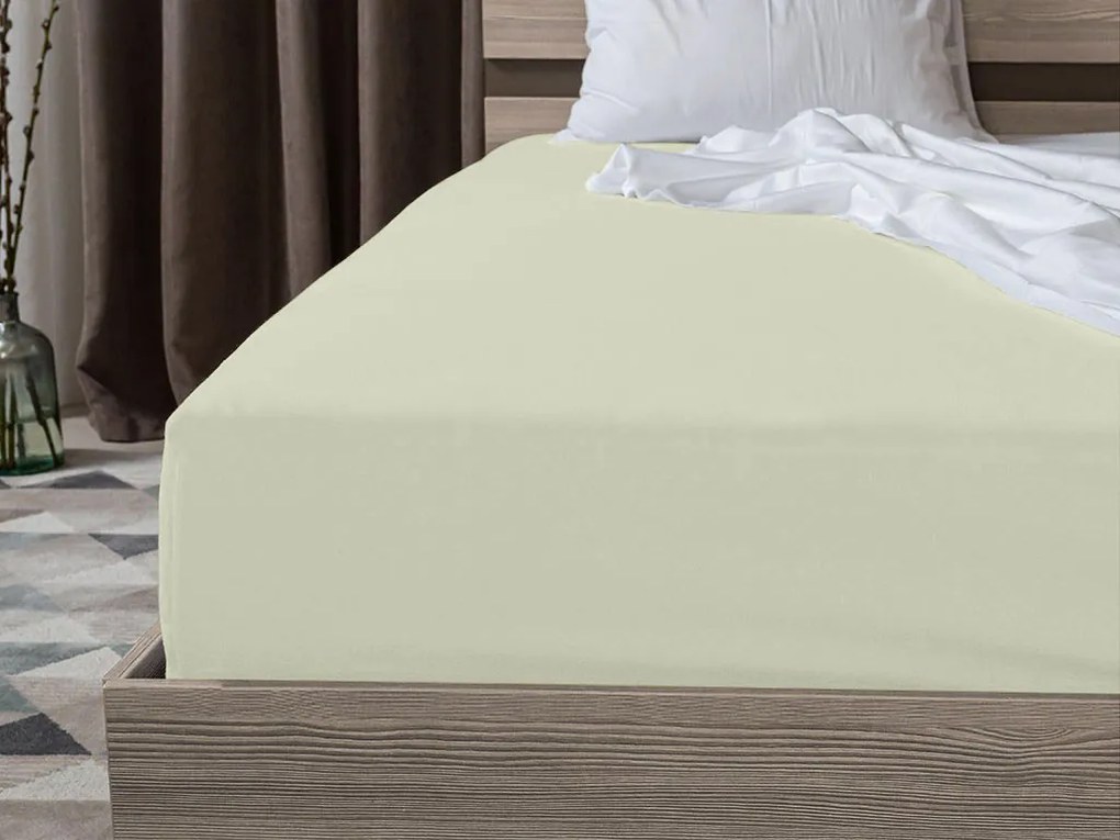 Cearsaf Jersey crem deschis 180 x 200 cm