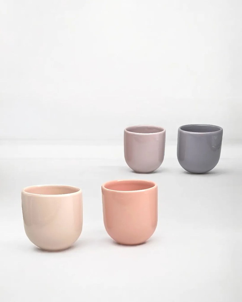 SET 4 PAHARE CAFEA CERAMICA NOVUM SPRINGTIME PASTEL 250ML