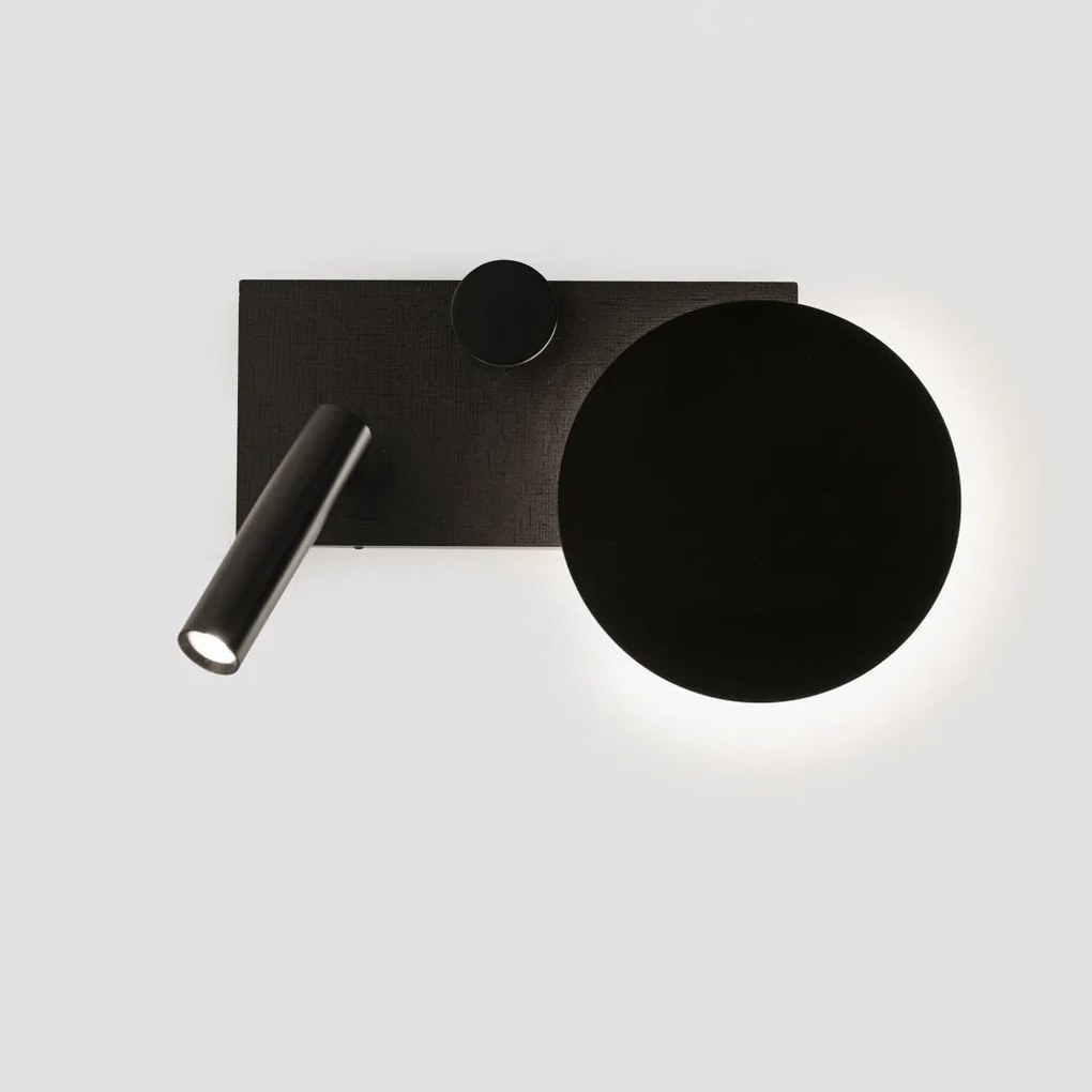 Aplica perete ambientala cu reader LED KLEE negru stanga