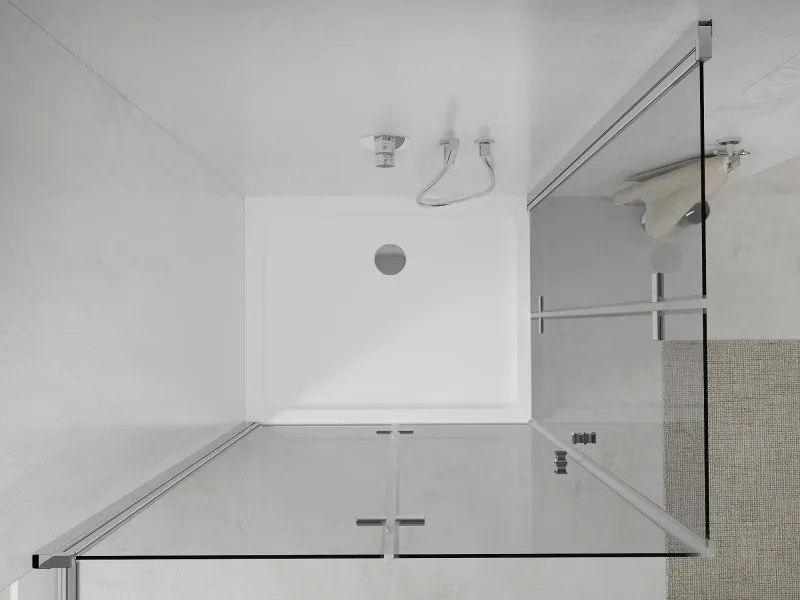 Mexen Lima Duo cabină de duș pliabilă 80 x 70 cm, transparentă, crom + cadă de duș plată - 856-080-070-01-02-4010